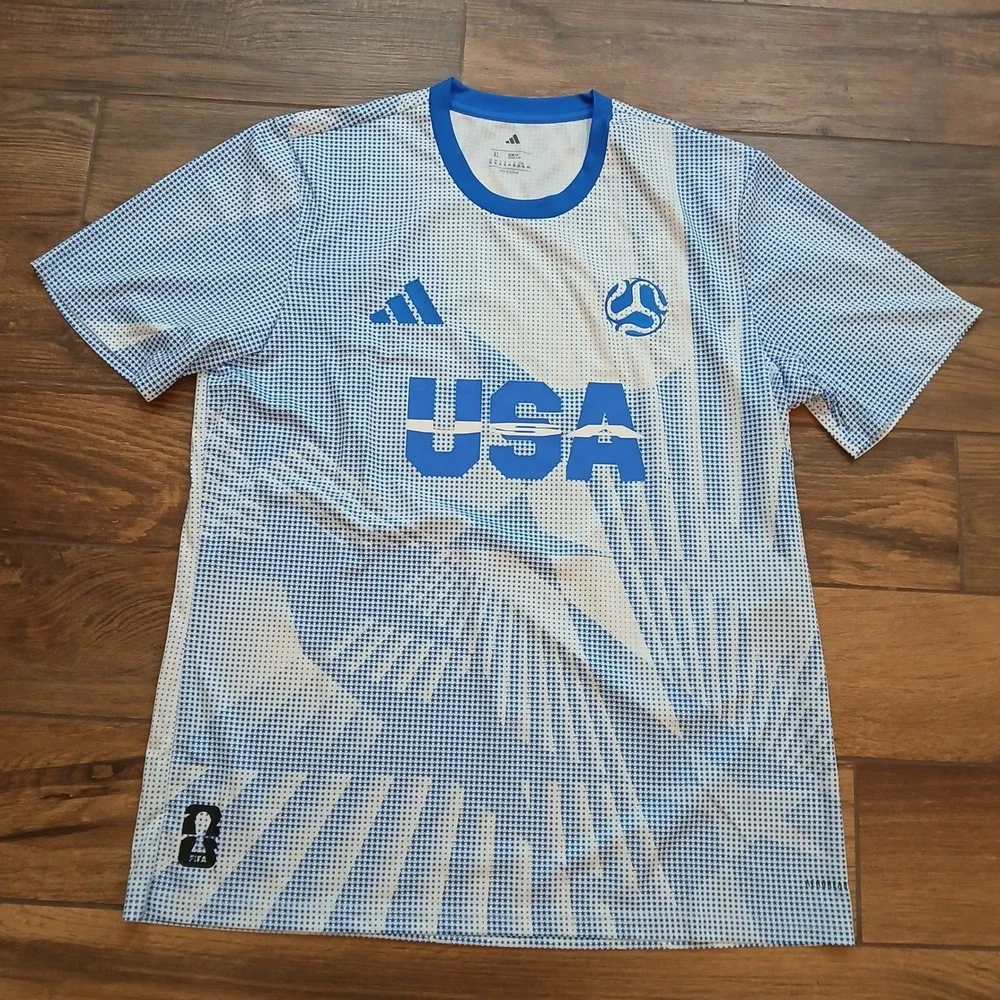 USMNT Soccer Jersey Mens Extra Large Blue Adidas USA 2026 World Cup FIFA JI7635